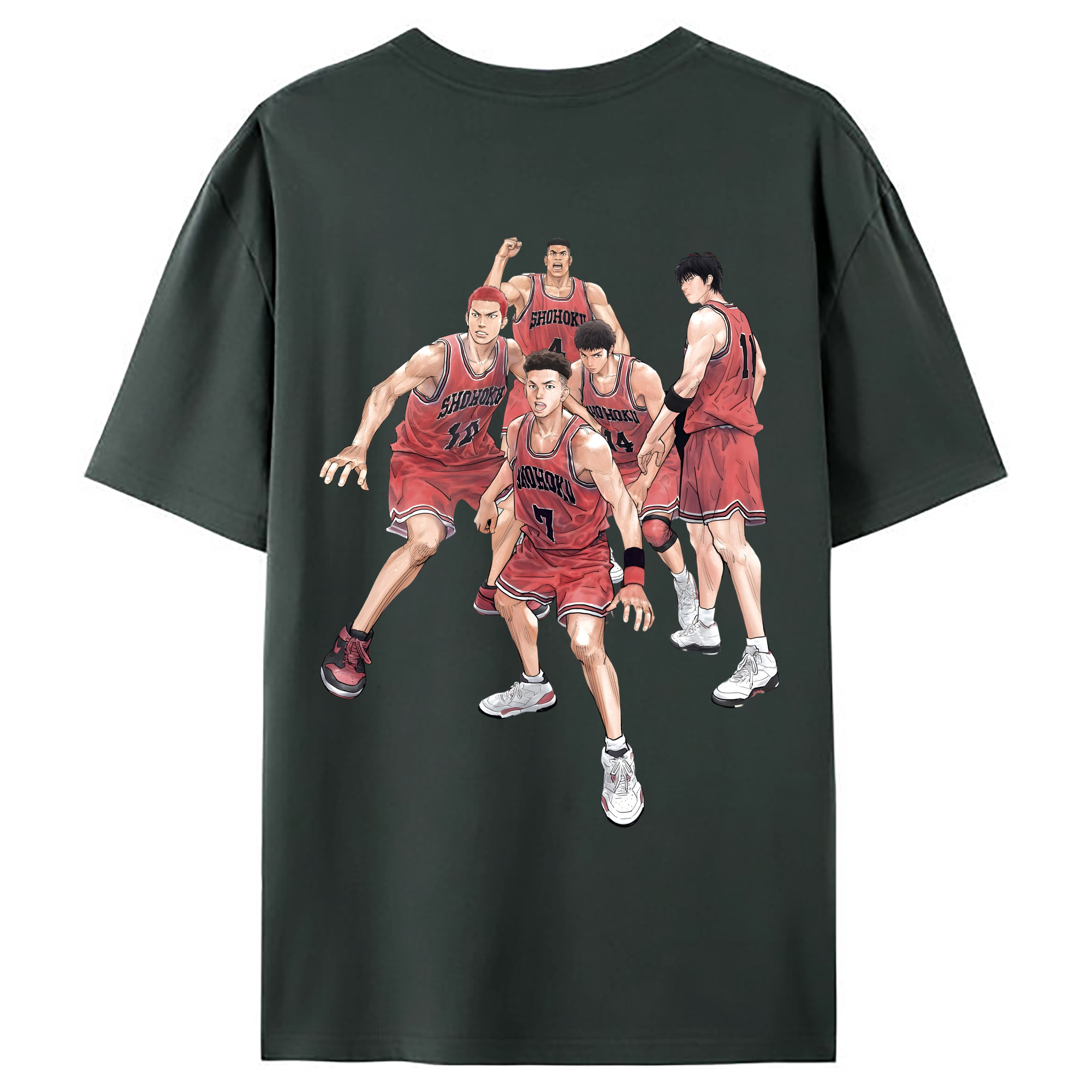 （画像用） SLAM DUNK／スラムダンク 綿100％ メンズ半袖Tシャツ（バックプリント） 通気性